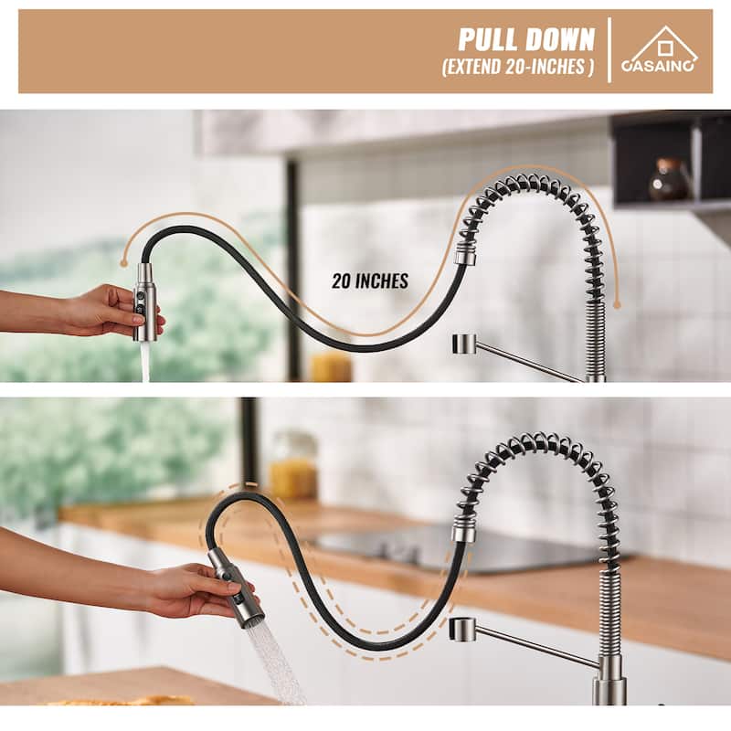 Single Handle Pull Down Sprayer Kitchen Faucet