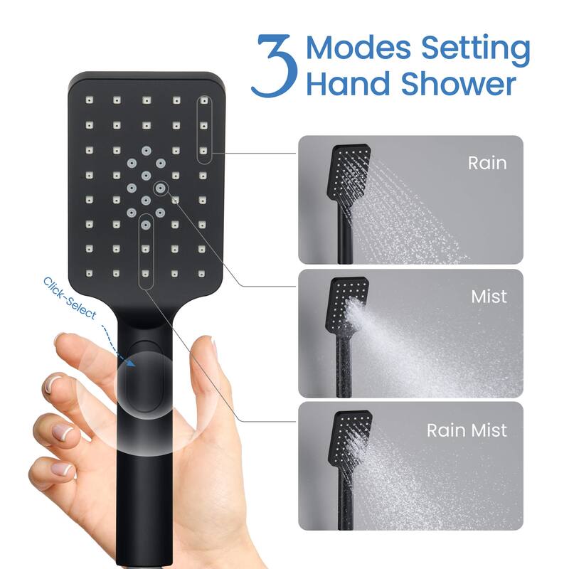 Pressure Balanced Ceiling Mounted 3-Function Shower System with Rough In Valve