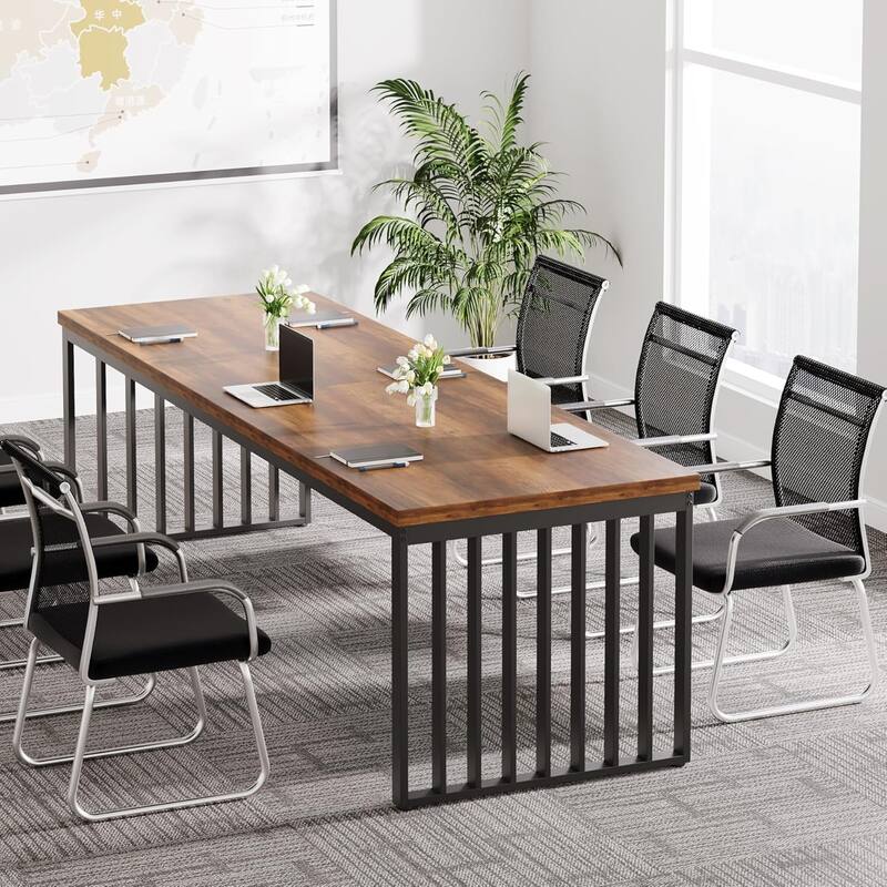 78" Rectangle Conference Table, Long Meeting Table for Seminar, Business, Negotiation