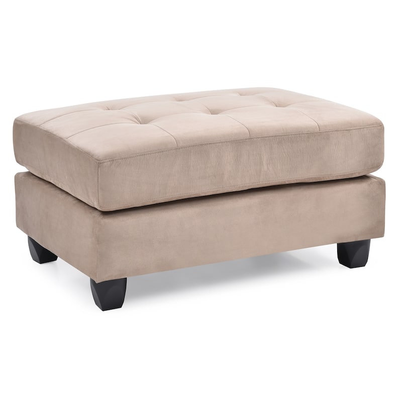Upholstered Tufted Ottoman - 38" - Mocha