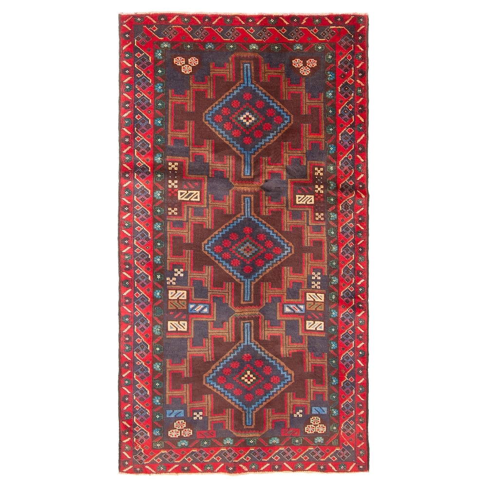 ECARPETGALLERY Hand-knotted Teimani Navy Wool Rug - 3'5 x 6'3