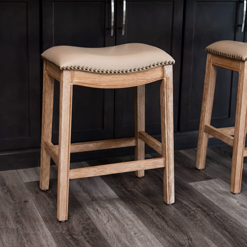 Maven Lane 26" Adrien Saddle Kitchen Counter Height Stool