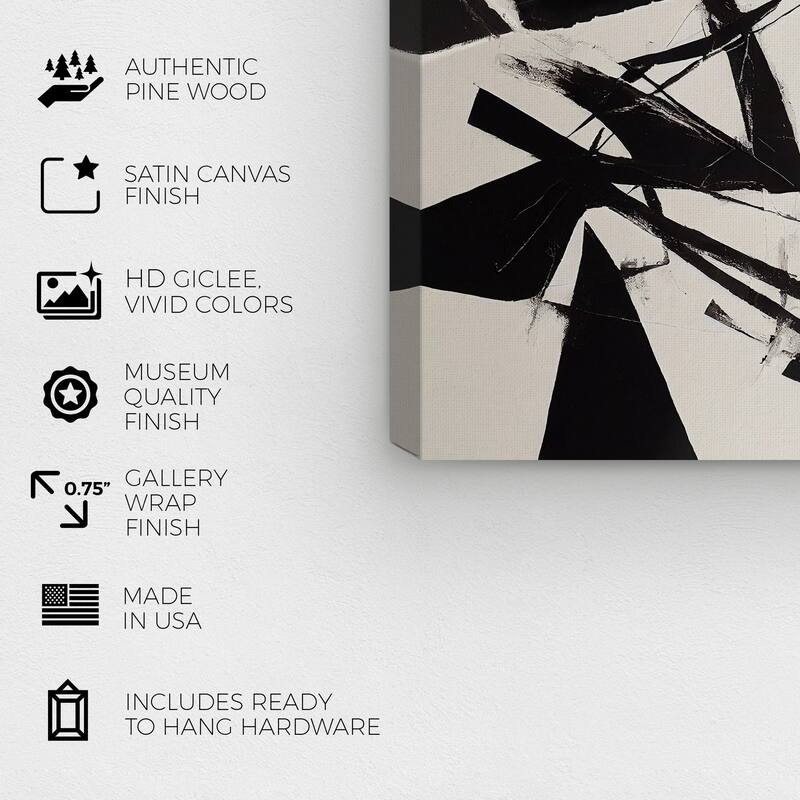 Wynwood Studio Canvas Abstract Expressive Moment Black and Modern & Contemporary Wall Art Canvas Print