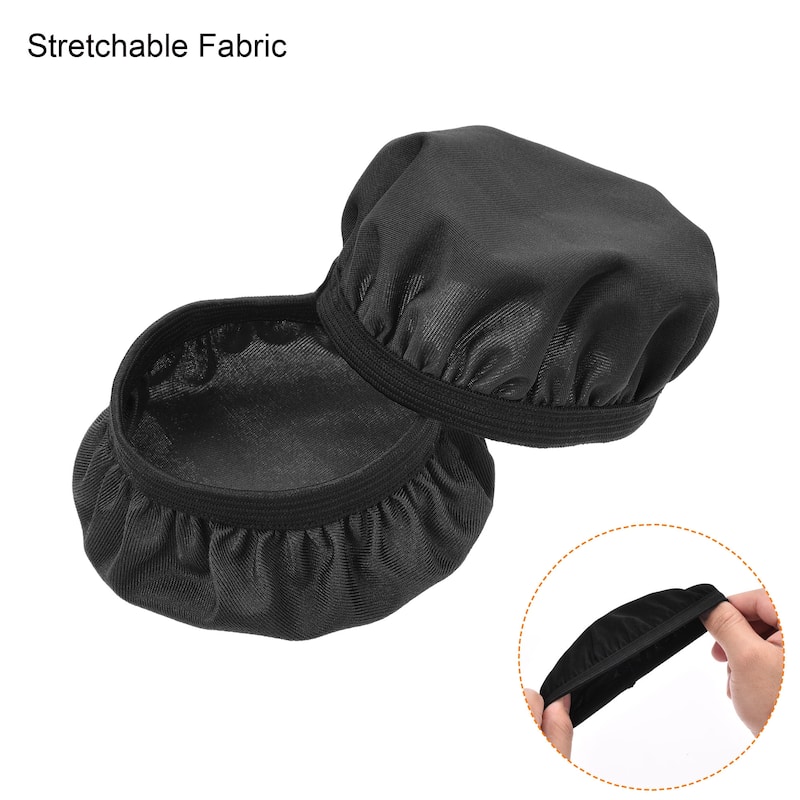 1 Pair Black Fabric Headphone Covers, Fits 2.36"-3.54" Earphones