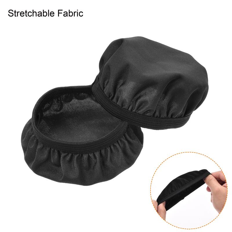 3 Pairs Black Fabric Headphone Covers, Fits 2.36"-3.54" Earphones