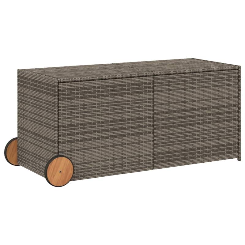 vidaXL Patio Storage Box Poly Rattan 70.9"x35.4"x27.6" Gray