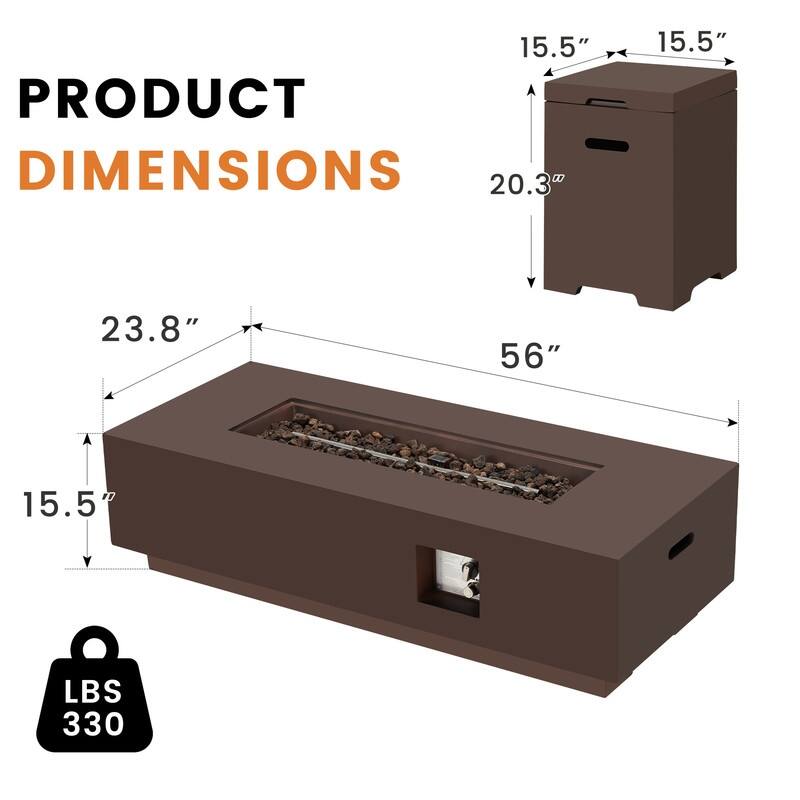 50,000 BTU 30" Outdoor White Round Propane Fire Pit Table and Set