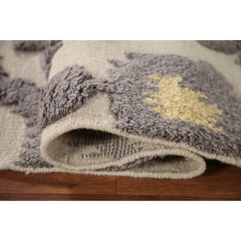 Moroccan Oriental Area Rug Hand-Knotted Wool Carpet - 5'2"x 7'11"