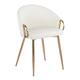 Option White Faux Leather/Gold Metal