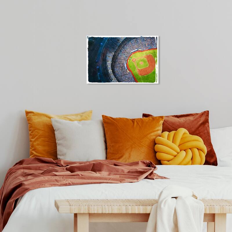 Wynwood Studio Prints Sports and Teams Baseball Field Blue and Wall Art Canvas Print - 16 x 24