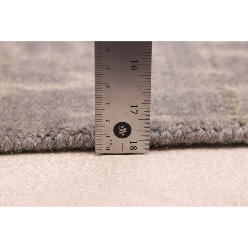 ECARPETGALLERY Hand-knotted Finest Oushak Dark Grey Wool Rug - 5'11 x 8'10