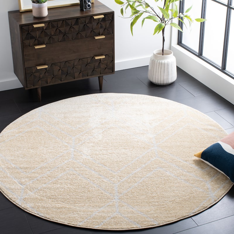 SAFAVIEH Adirondack Benilda Modern Geometric Rug - 6' x 6' Round - Gold/Light Grey