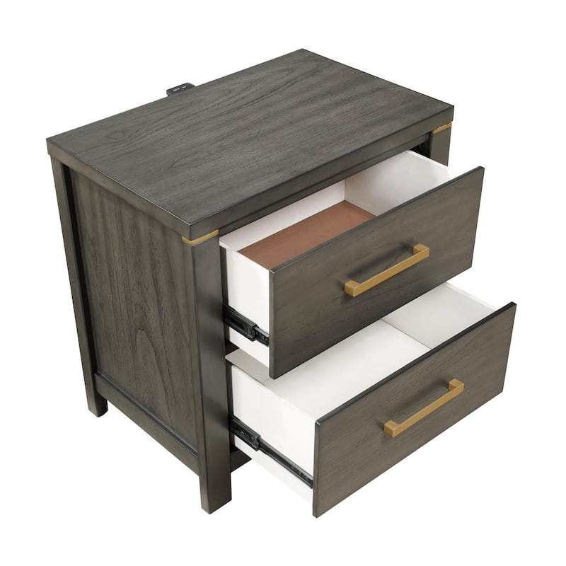 Herndon 2-drawer Grey Nightstand