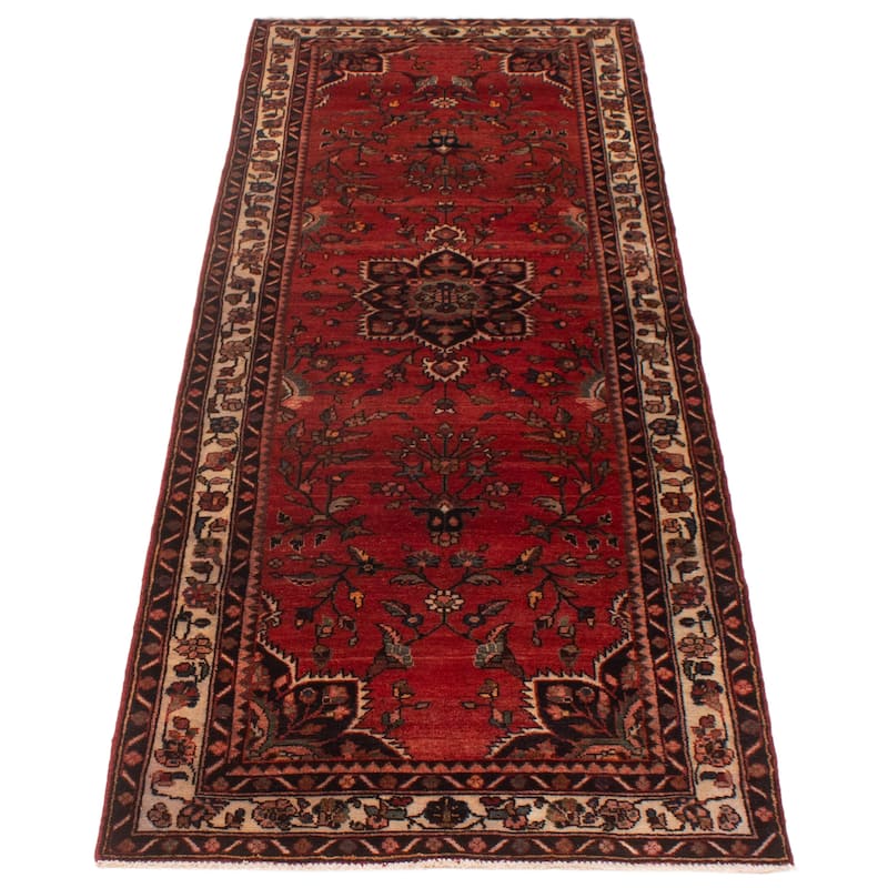 ECARPETGALLERY Hand-knotted Andelz Red Wool Rug - 3'7 x 9'11