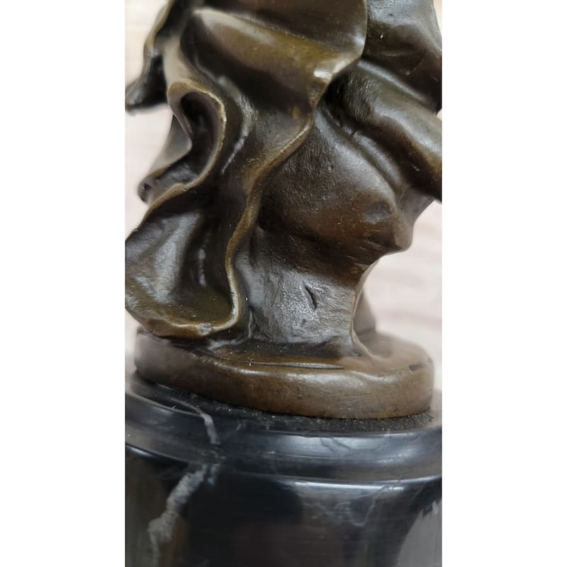 Aquarius Watercarrier Girl In Flowing Dress Carrying Jug Of Water - Bronze Sculpture By Milo