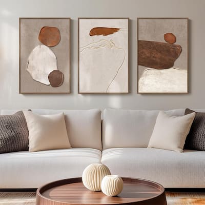 3 Piece Earth Tones Rustic Canvas Prints Paintings Artwork