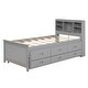 preview thumbnail 13 of 13, Captain Bed Platform Bed with 3 Drawers and Trundle USB-Twin, Grey