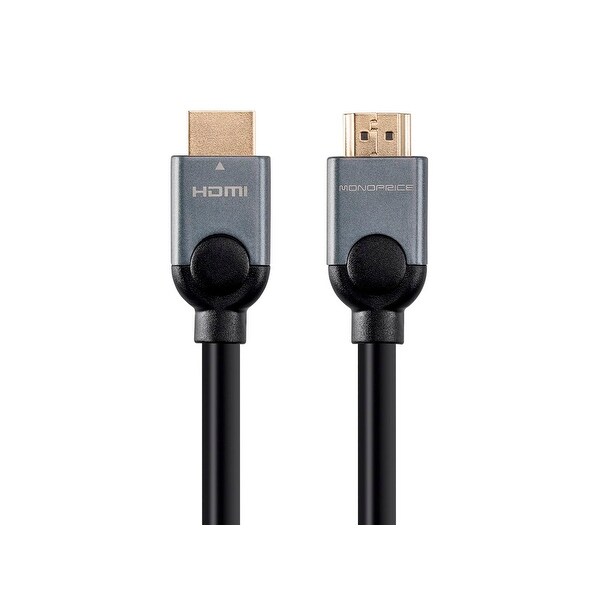 Monoprice Select Metallic Series High Speed HDMI Cable, 4K @ 24Hz, 10.2Gbps, 28AWG, 3ft, Gray