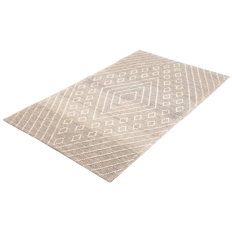ECARPETGALLERY Braid weave Sienna Grey Wool Rug - 5'0 x 8'5