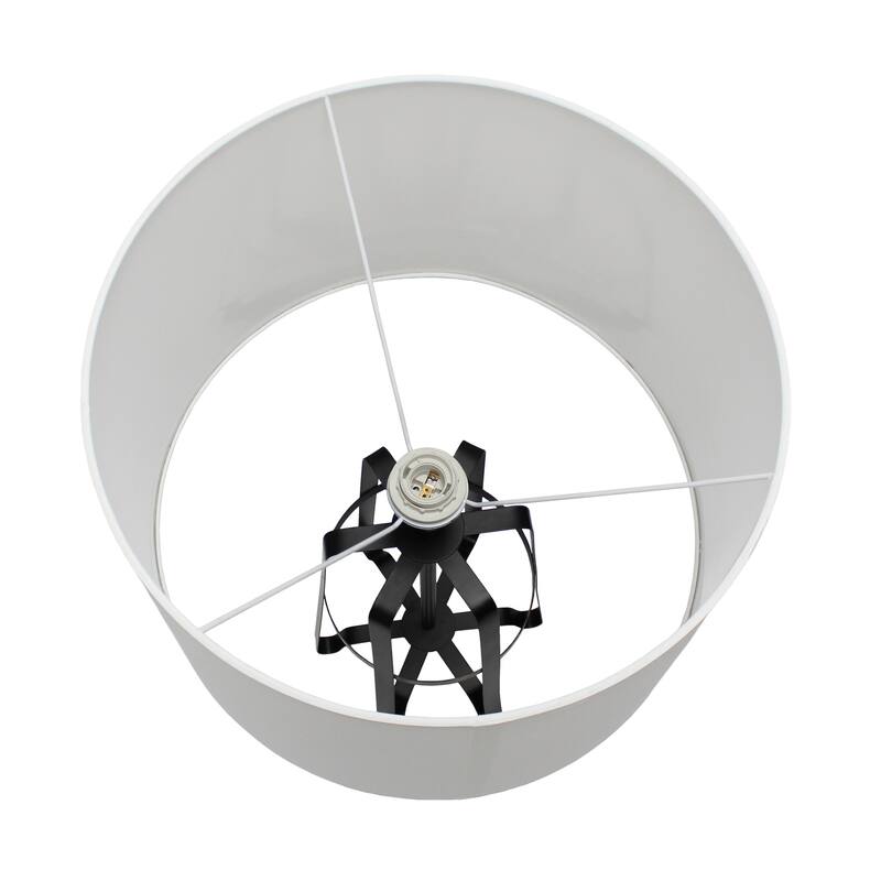 28.5 in. Oil Rubbed Bronze Finish Table Lamp with White Shade, Sturdy Table Lamp for Living Rooms and Bedrooms