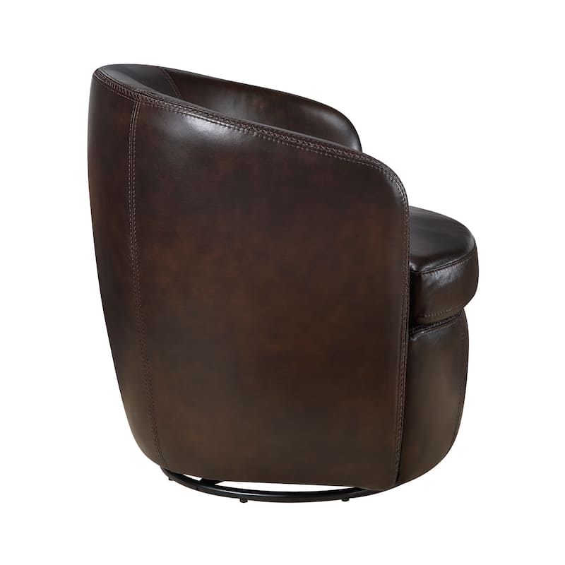 Ellis 31" Leather Swivel Chair - 360-Degree Swivel
