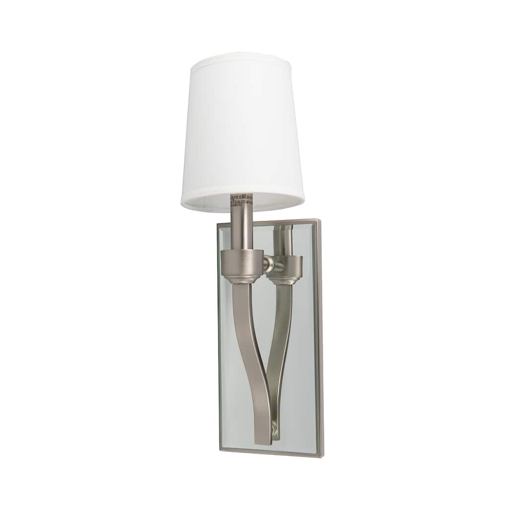 Roule Mirror 17'' High 1-Light Sconce - Brushed Nickel - 17 inch Tall