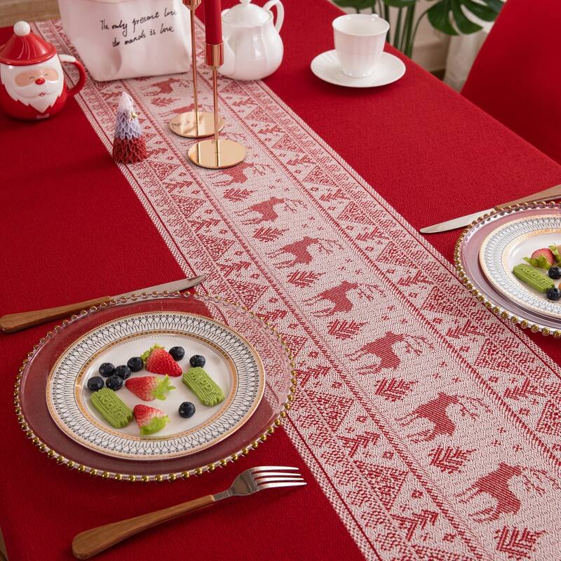 High Quality Washable Rectangle Polyester tablecloths, Wrinkle Resistant Washable Dining Room Table linen for Rectangle Table