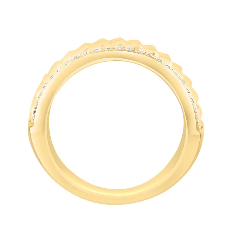 EFFY Men's Gold-Plated 925 Sterling Silver Diamond Ring - White