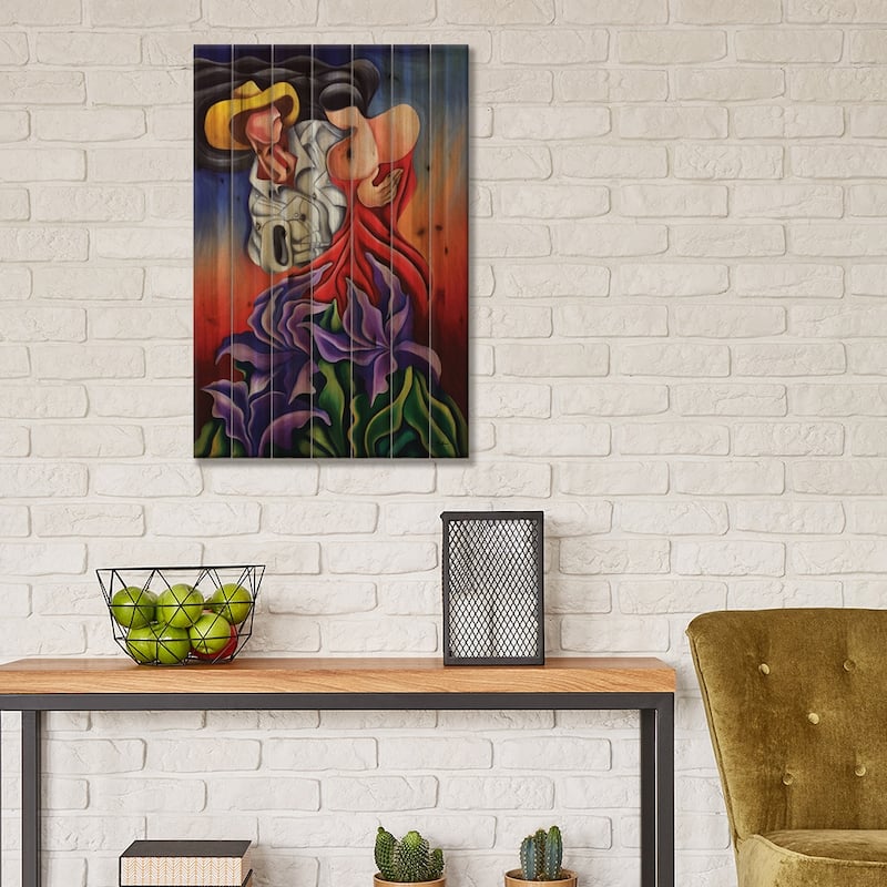 Love Dance Print On Wood by Dixie Miguez - Multi-Color