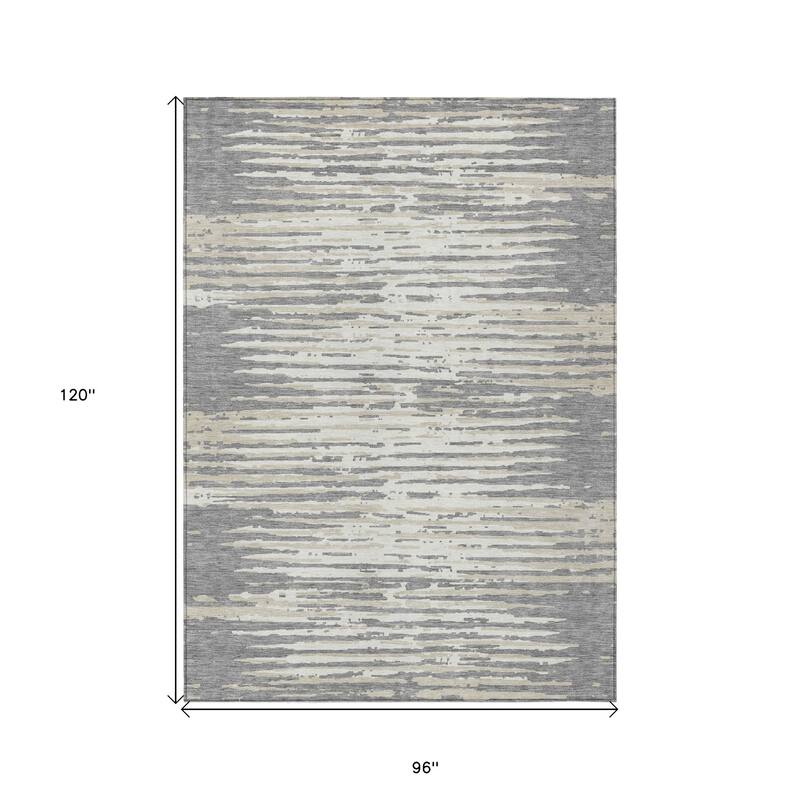 HomeRoots Striped Transitional Rectangle Outdoor Rug