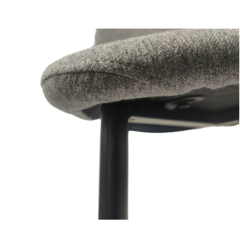Modern Accent Dining Chairs Set of 4 w/ Linen Fabric Upholstered Spoon Shape Kitchen Chair & Black Metal Legs Side Chairs