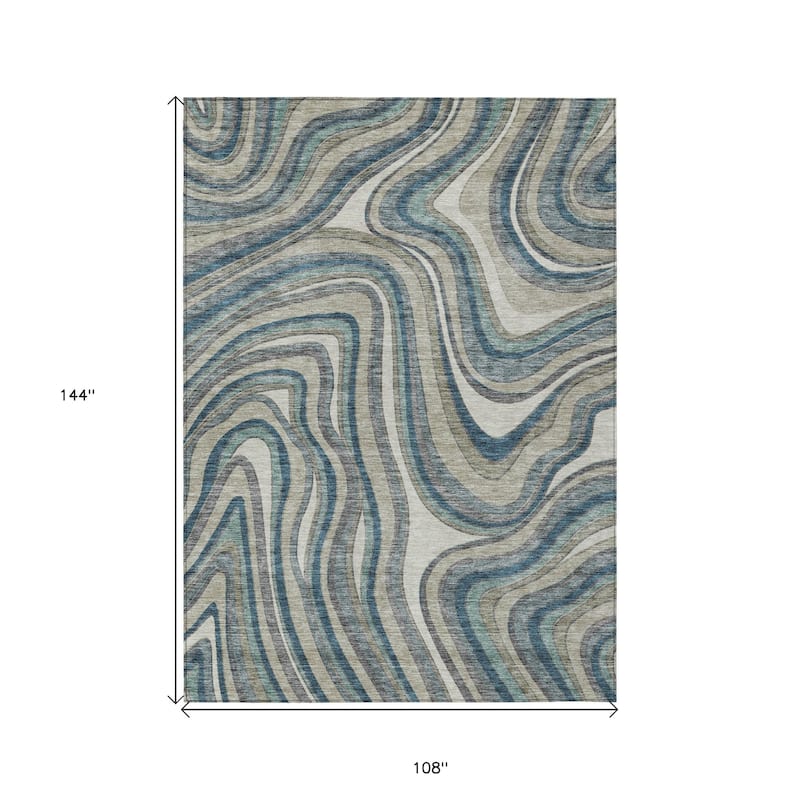 HomeRoots Abstract Transitional Rectangle Outdoor Rug