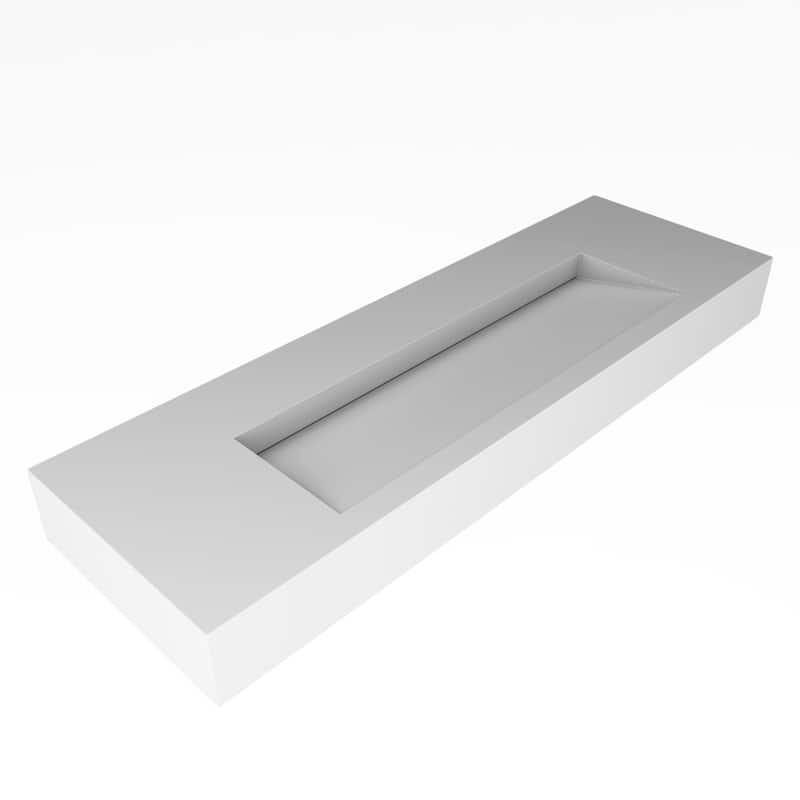 Pyramid Solid Surface Wall-Mounted Bathroom Sink