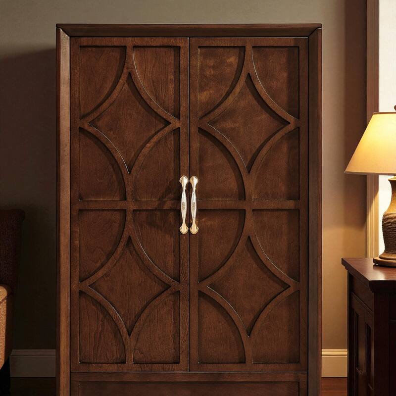 53.5" Tall Mid-Century Modern Storage Cabinet with Doors and Drawers, Retro Buffet Pantry Cabinet