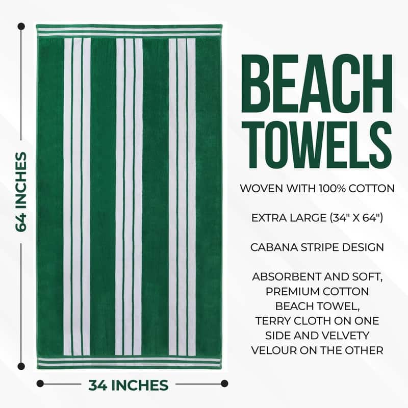 Superior Striped Large Oversized Cotton Beach Towel