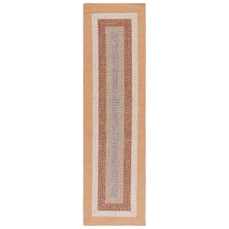 SAFAVIEH Handmade Braided Ecenur Indoor/Outdoor Machine Washable Rug - 2'3" x 8' Runner - Brown/Light Brown