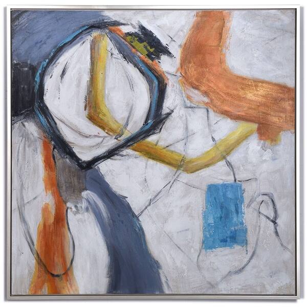 Gulch Hand Painted Abstract Wall Art Silver Frame Bed Bath