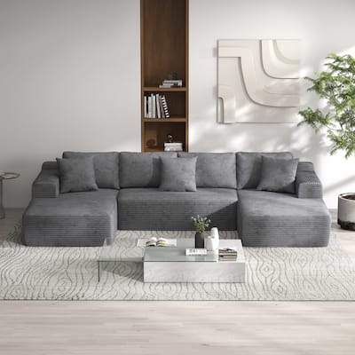Oversized U-Shaped Sofa Modular Removable Applicable Living Room Furniture Set