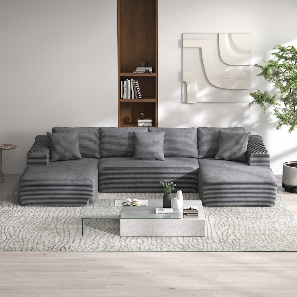 Oversized U-Shaped Sofa Modular Removable Applicable Living Room Furniture Set