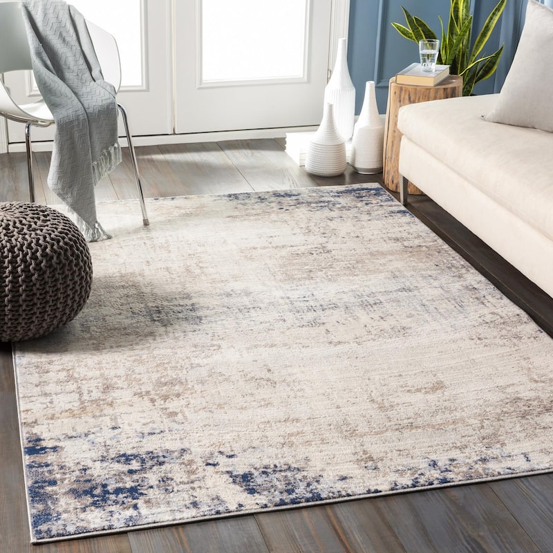 Livabliss Roma Minimalist Abstract Area Rug - Taupe - 7'10" x 7'10" Square