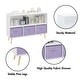 preview thumbnail 24 of 25, 35 in. W x 11 in. D x 24 in. H Wooden Kids Bookcase Toy Storage Cabinet with Collapsible Fabric Drawers
