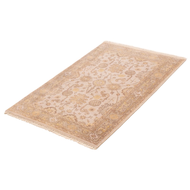 ECARPETGALLERY Hand-knotted Royal Oushak Light Grey Wool Rug - 3'10 x 5'9