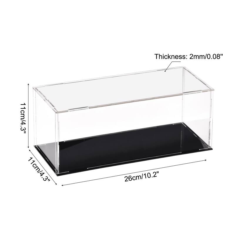 Acrylic Display Case Dustproof Showcase Cube Collectibles Show Box - 9.8x3.9x3.9 inch
