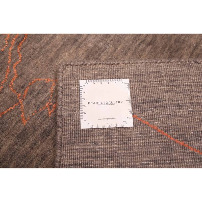 ECARPETGALLERY Hand Loomed Loreto Grey Viscose, Wool Rug - 5'4 x 7'7