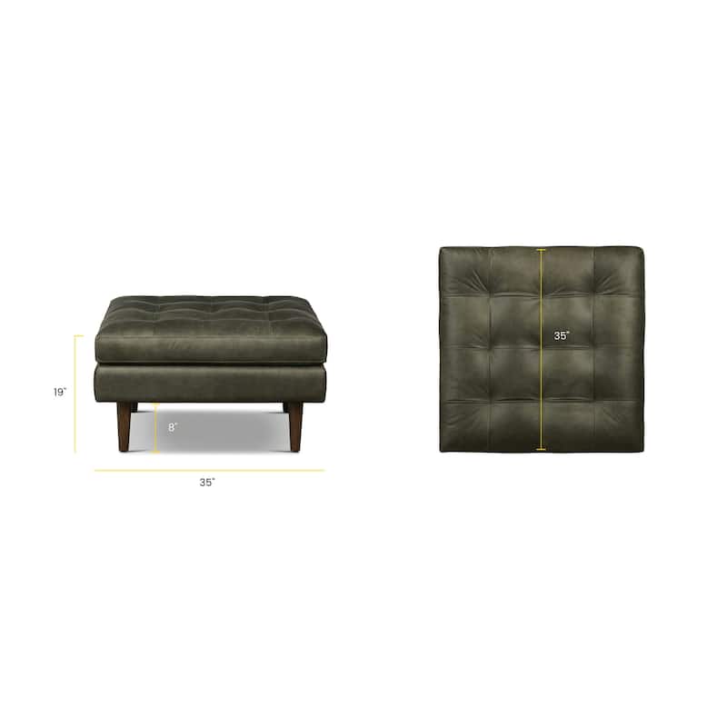 Poly & Bark Napa Ottoman - Full Grain Genuine Italian Leather