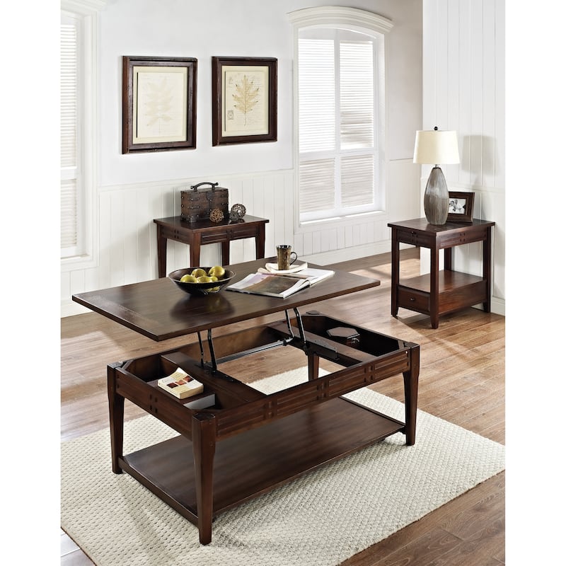 Steve Silver Vallee Mocha Cherry Chairside Table