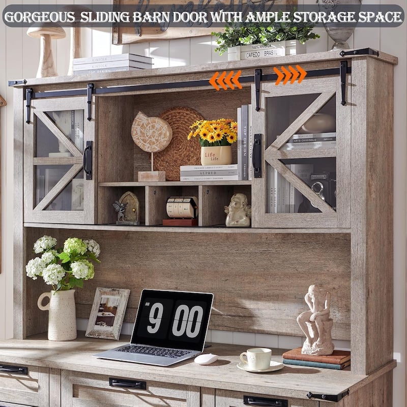 42" Farmhouse Desk Hutch, Only Match Afulyperfllc's Farmhouse Desk