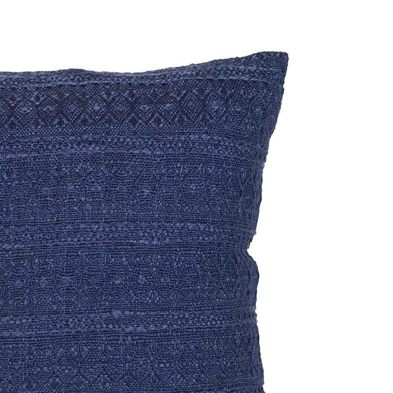 Foreside Home & Garden 18x18 In/Outdoor Navy Geo Filled Throw Pillow - 18 x 18 x 5"
