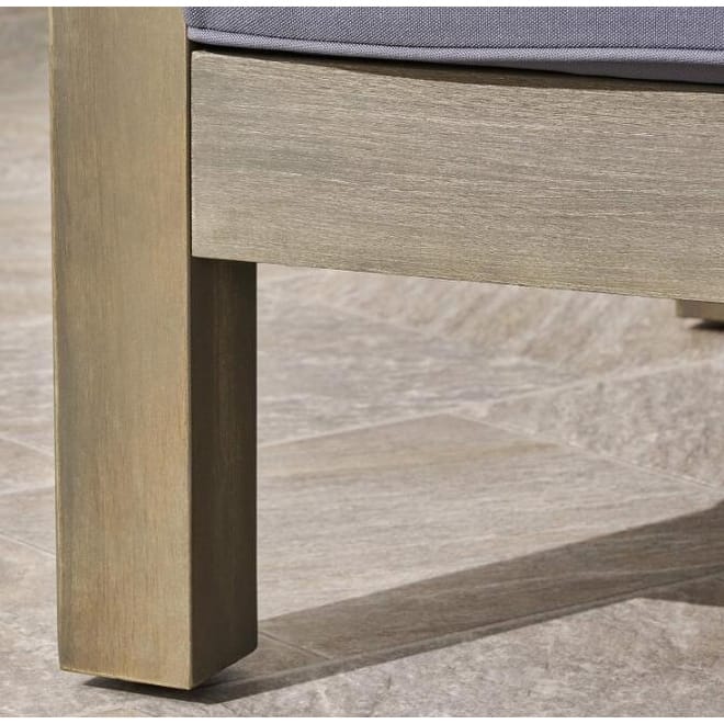 Roomfitters Outdoor X-Back Loveseat with Acacia Wood Frame and Weather-Resistant Cushions