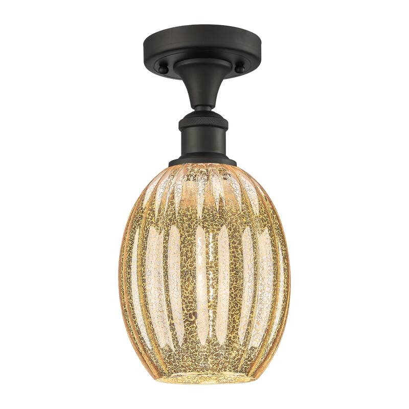 Innovations Lighting Endless Possibilities Ballston - Preston - 1 Light 6" Bulb Shade Semi-Flush Mount - Mercury/Oil Rubbed Bronze